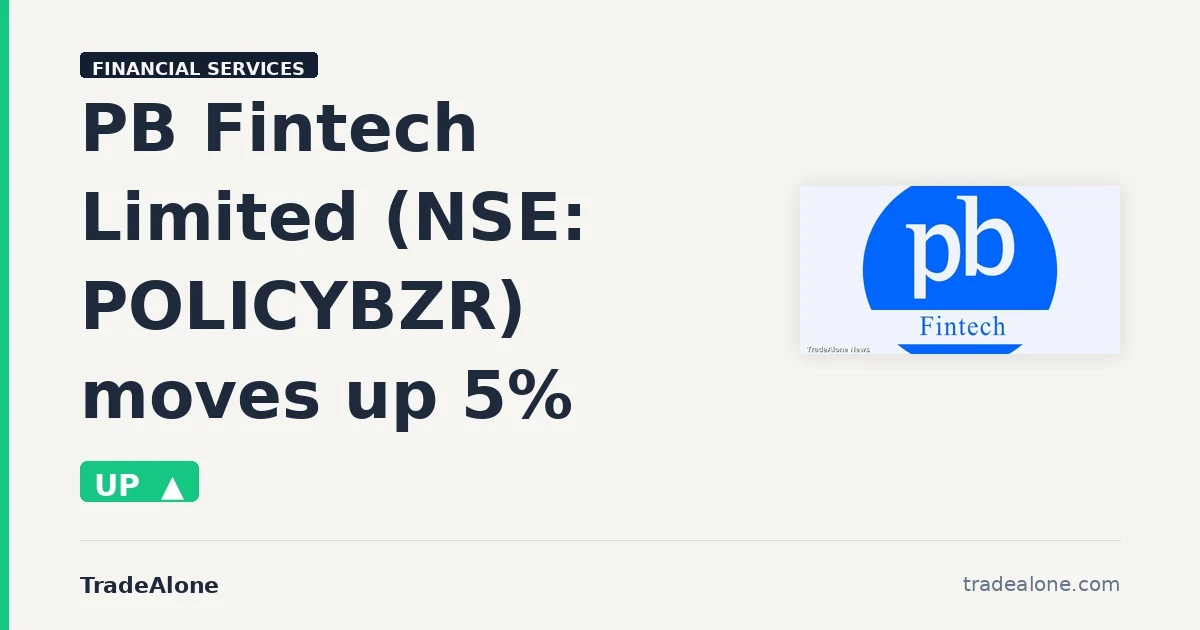PB Fintech Limited POLICYBZR moves up 5%