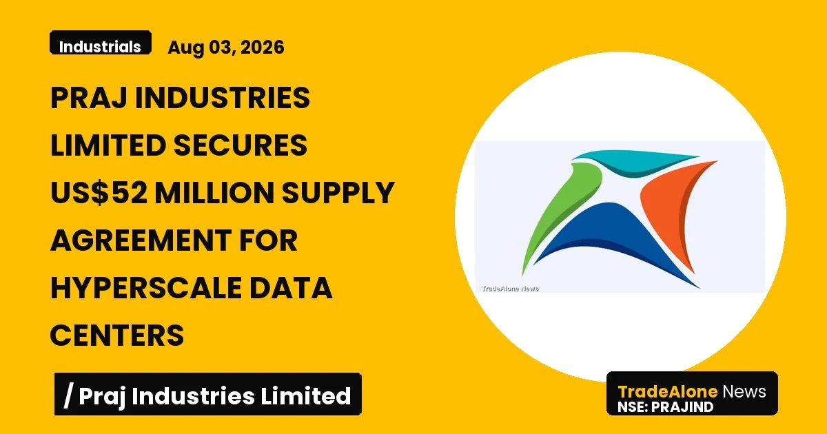 Praj Industries Limited Prajind Global Supply Agreement Hyperscale Data Centers
