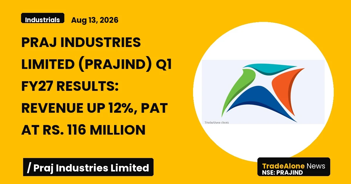 Praj Industries Limited Prajind Q1 FY27 Results