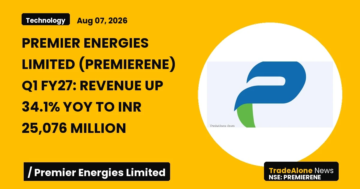 Premier Energies Limited Premierene Q1 FY27 Results