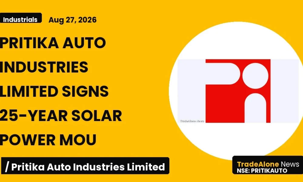 Pritika Auto Industries Limited Pritikauto 25-year Solar MOU