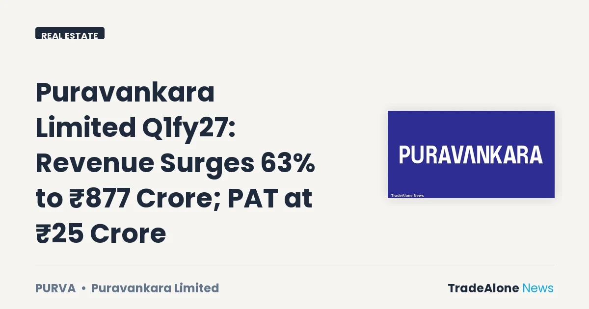 Puravankara Limited PURVA Q1fy27 Results