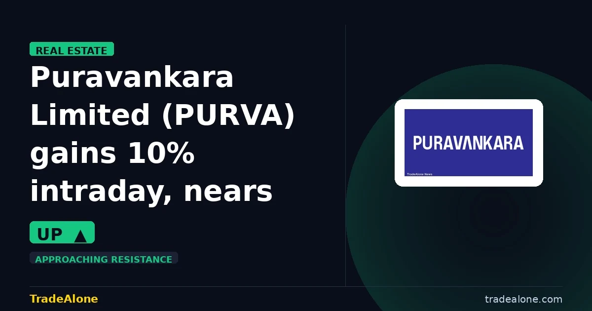 Puravankara Limited PURVA gains 10% intraday
