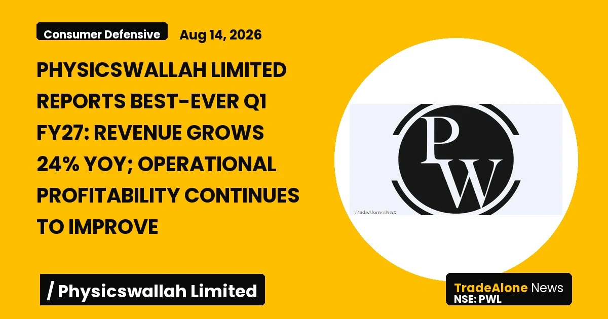 Physicswallah Limited PWL Q1 FY27 Results