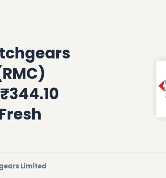 Rmc Switchgears Limited RMC Fresh Orders August 2026