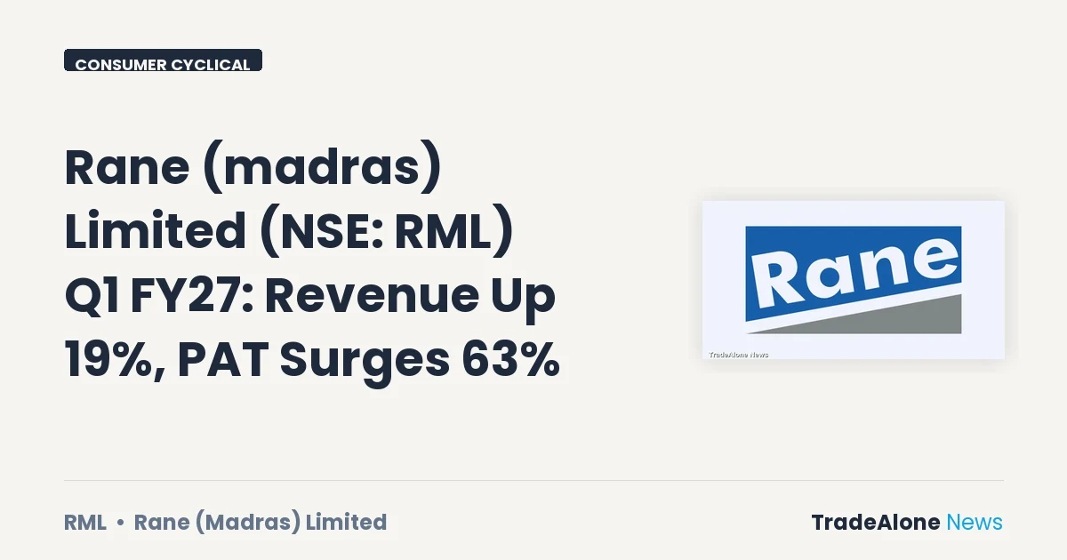 Rane (madras) Limited NSE RML Q1 FY27 Results