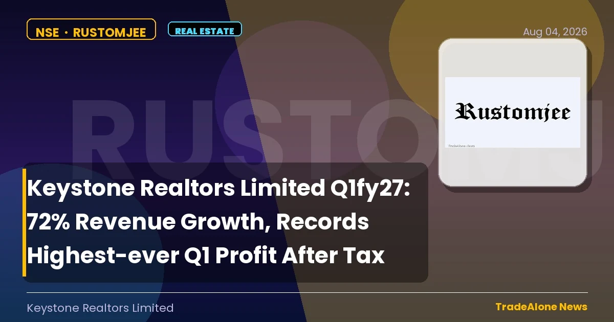 Keystone Realtors Limited Rustomjee Q1fy27 Results