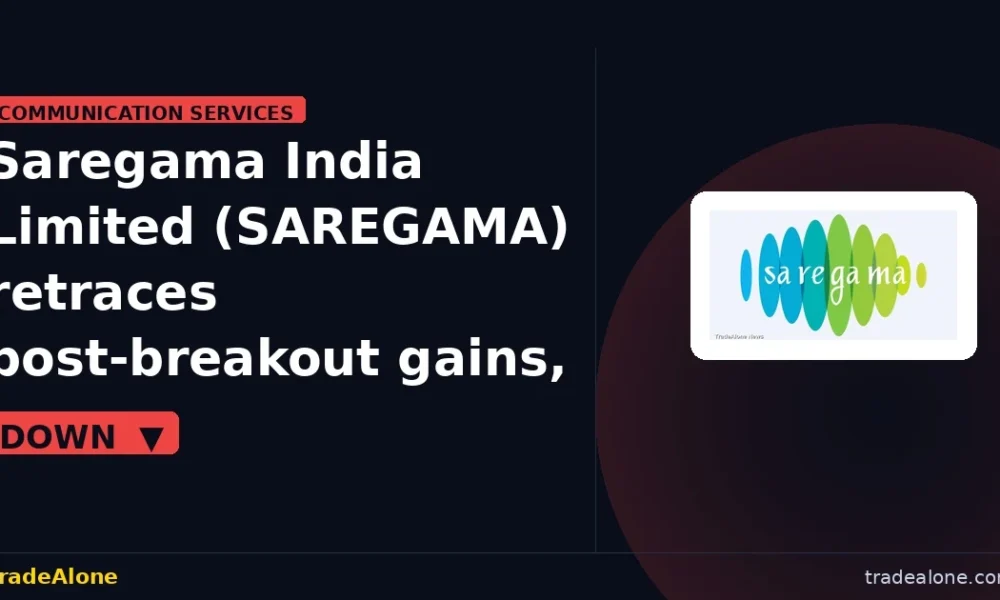 Saregama India Limited SAREGAMA pulls back from breakout highs