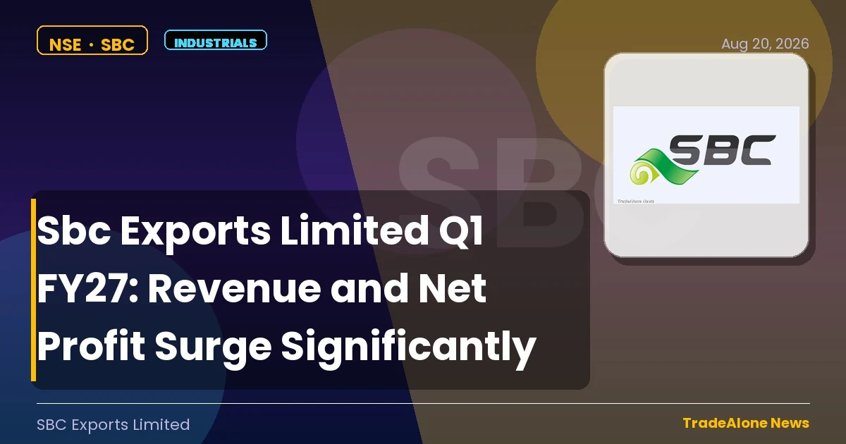 Sbc Exports Limited (SBC) Q1 FY27 Results: Revenue and Net Profit Surge