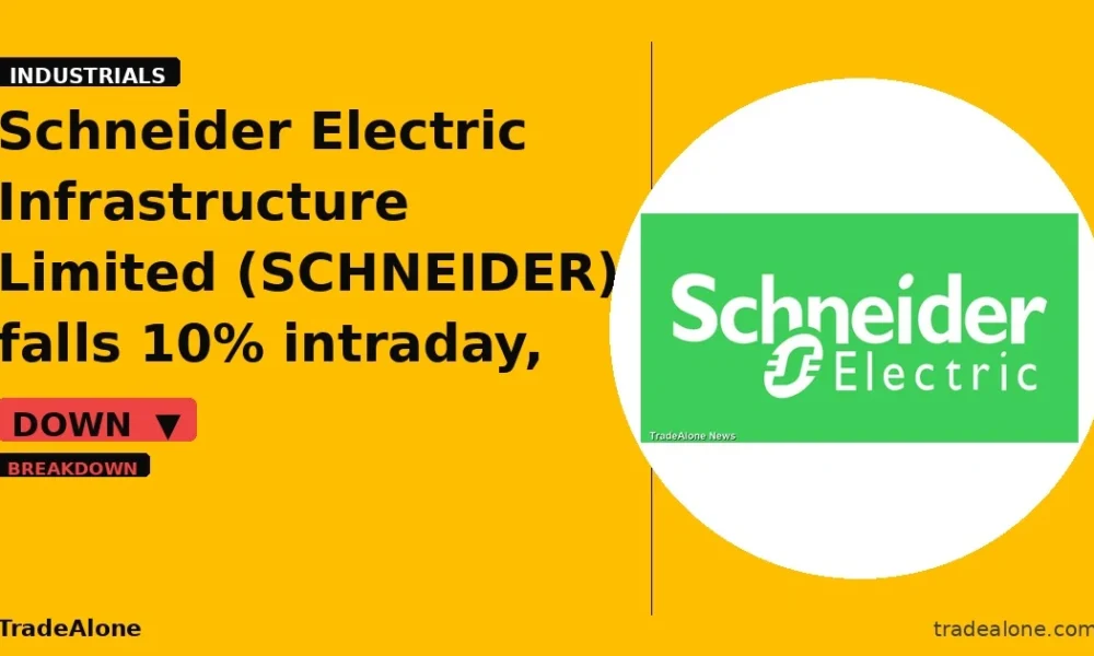 Schneider Electric Infrastructure Limited SCHNEIDER falls 10% intraday breaks below support