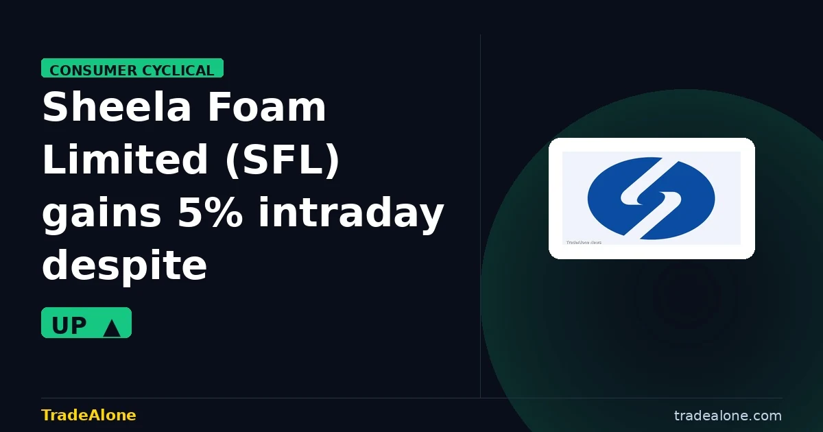 Sheela Foam Limited SFL gains 5% intraday