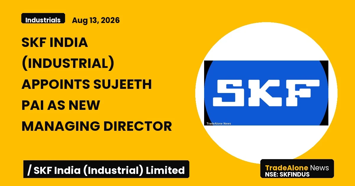Skf India (industrial) Limited NSE Skfindus New MD