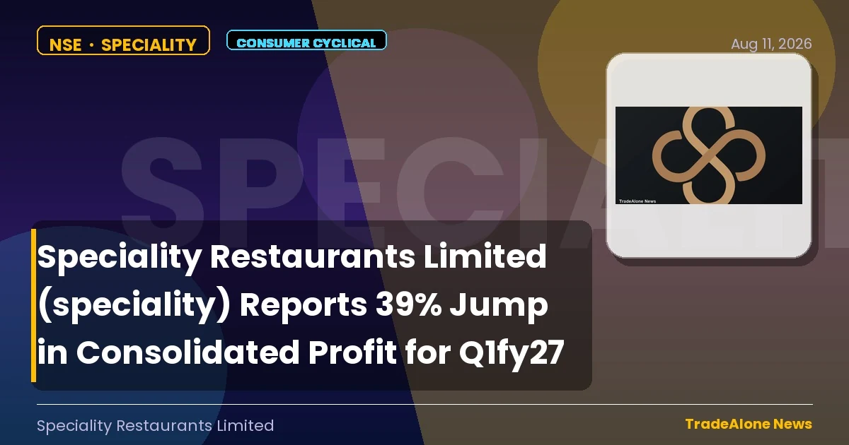 Speciality Restaurants Limited Speciality Q1fy27 Results