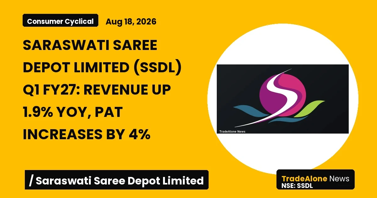 Saraswati Saree Depot Limited SSDL Q1 FY27 Results