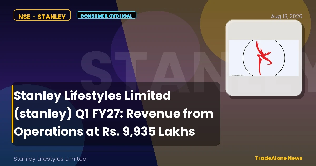 Stanley Lifestyles Limited Stanley Q1 FY27 Revenue