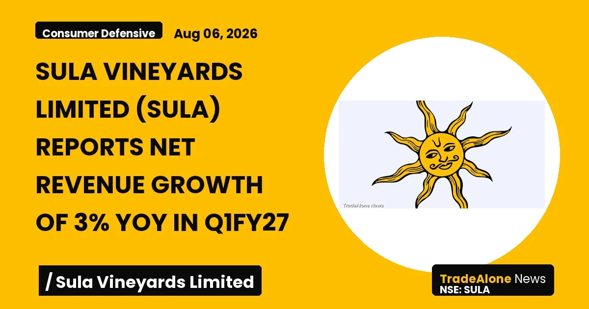 Sula Vineyards Limited NSE SULA Q1fy27 Results