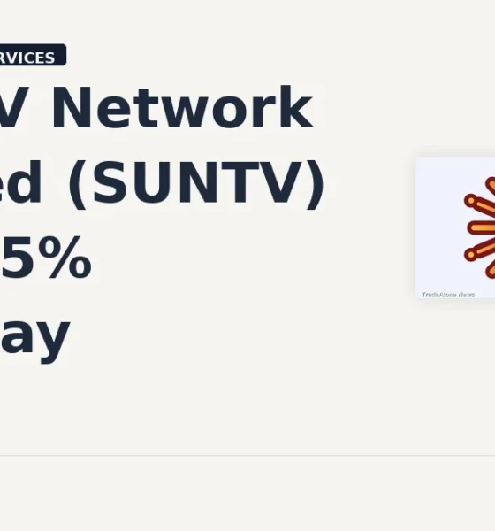 Sun TV Network Limited SUNTV gains 5% intraday