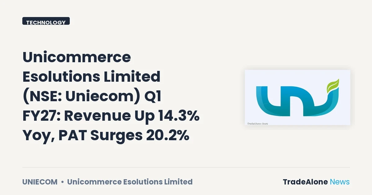 Unicommerce Esolutions Limited NSE Uniecom Q1 FY27 Results