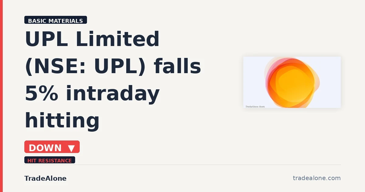 UPL Limited NSE UPL hitting resistance