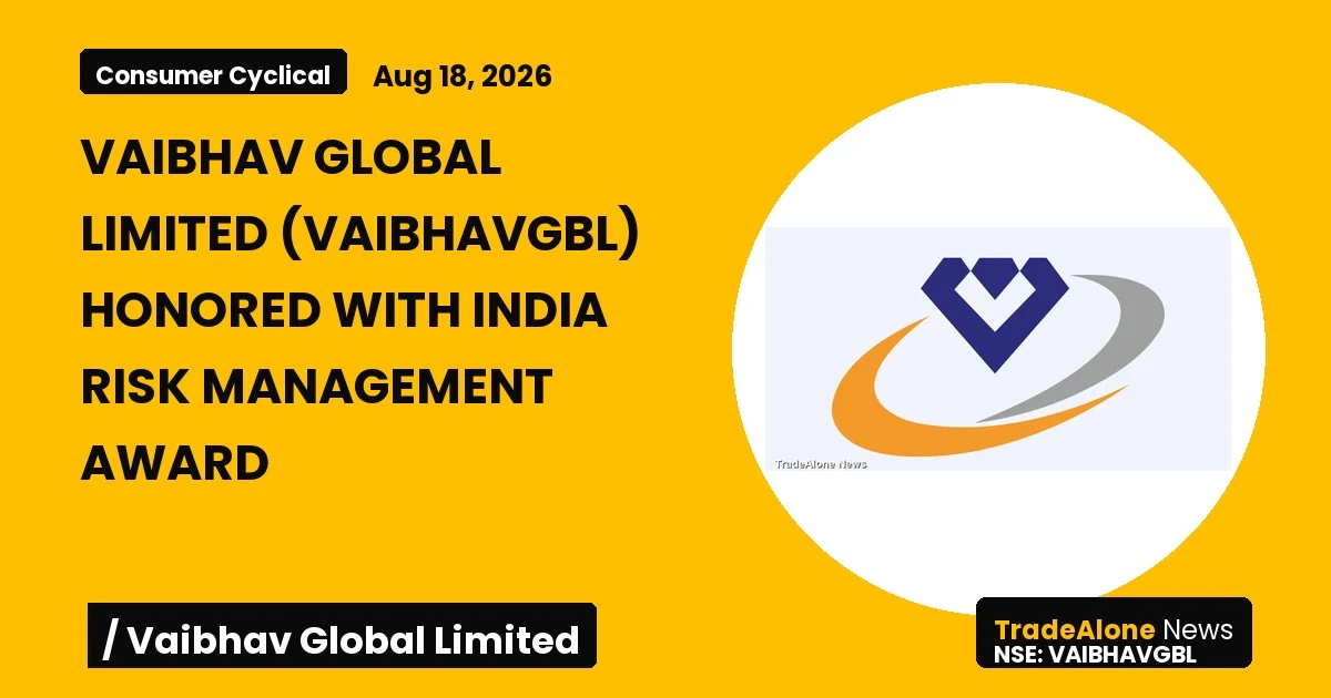 Vaibhav Global Limited Vaibhavgbl India Risk Management Award