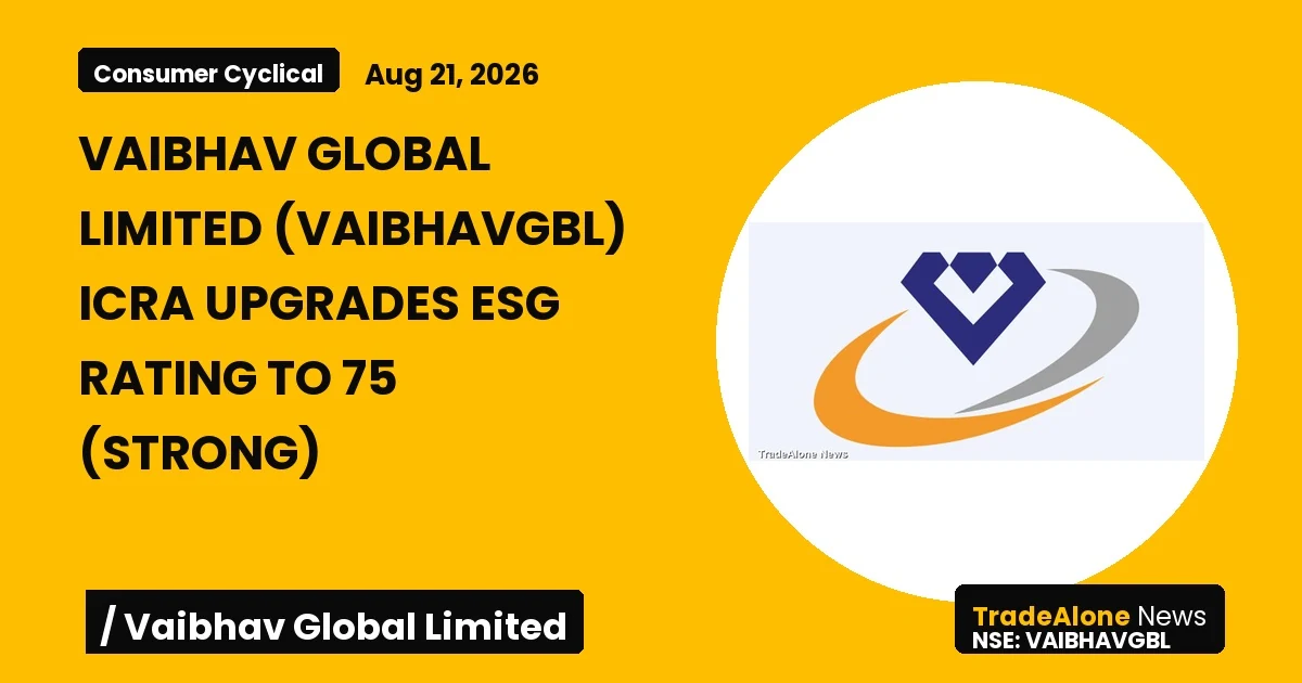 Vaibhav Global Limited Vaibhavgbl Q3 FY26 ESG Rating Upgrade