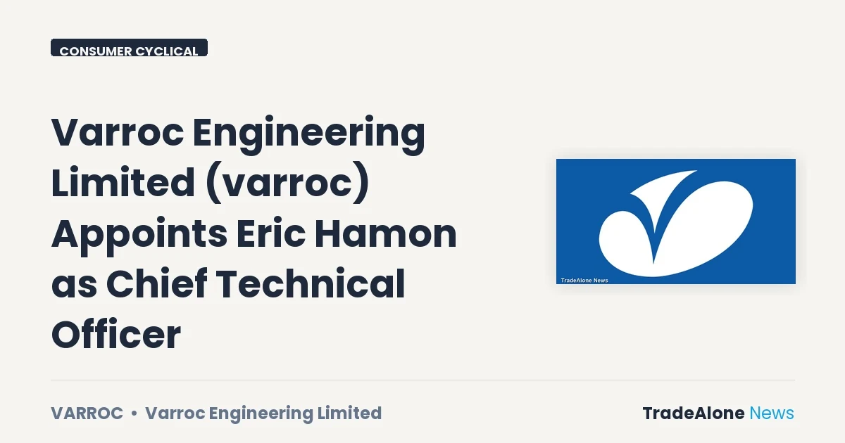 Varroc Engineering Limited Varroc CTO Appointment