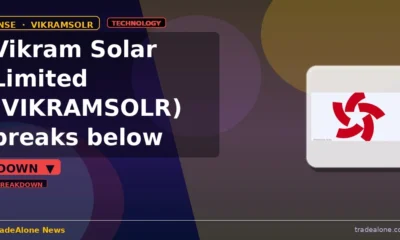 Vikram Solar Limited VIKRAMSOLR breaks below support