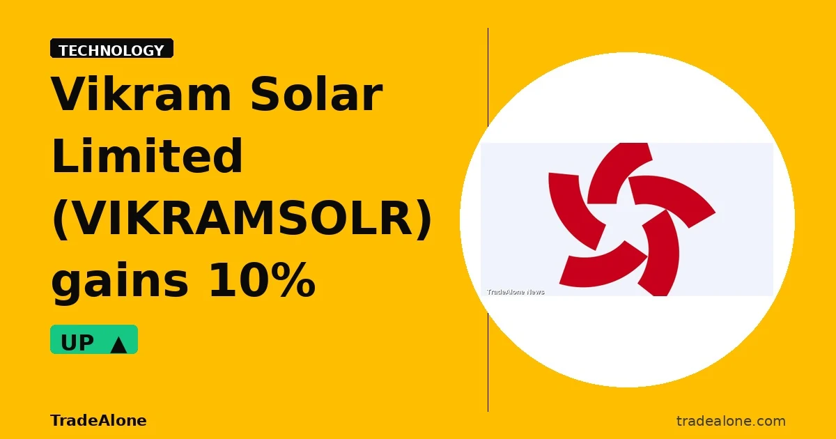 Vikram Solar Limited VIKRAMSOLR gains 10% intraday