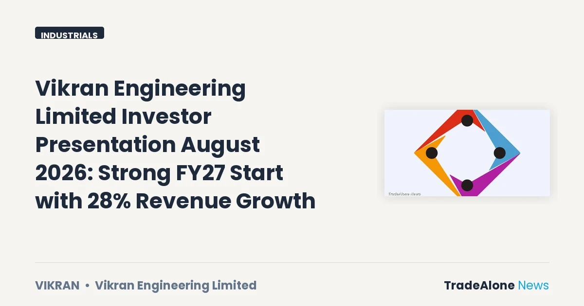 Vikran Engineering Limited Vikran Investor Presentation August 2026