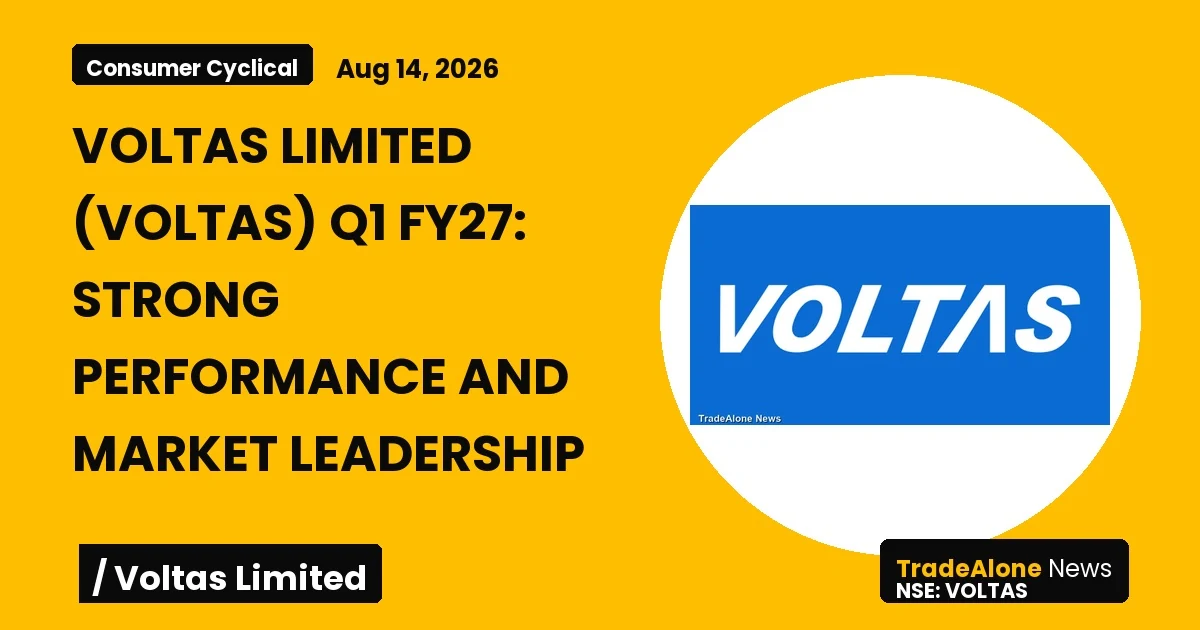 Voltas Limited Voltas Q1 FY27 Results