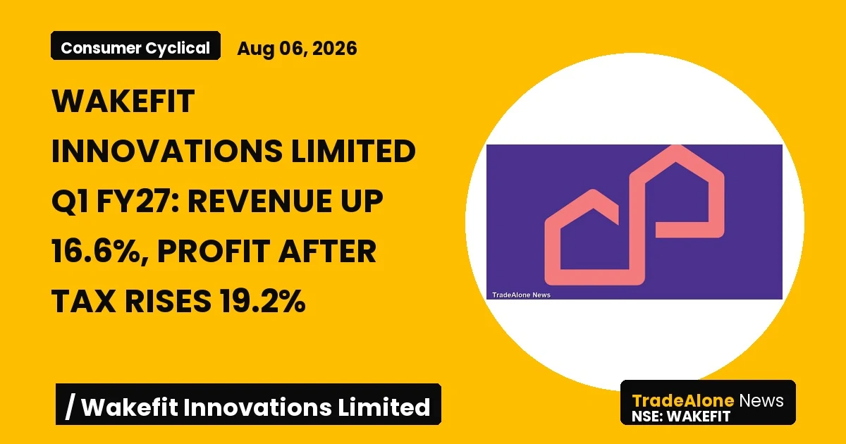 Wakefit Innovations Limited Wakefit Q1 FY27 Results