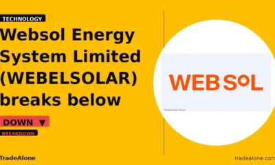 Websol Energy System Limited WEBELSOLAR breaks below support