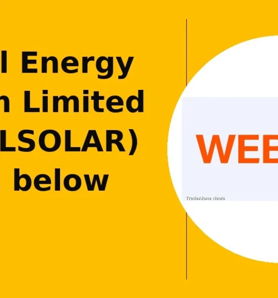 Websol Energy System Limited WEBELSOLAR breaks below support