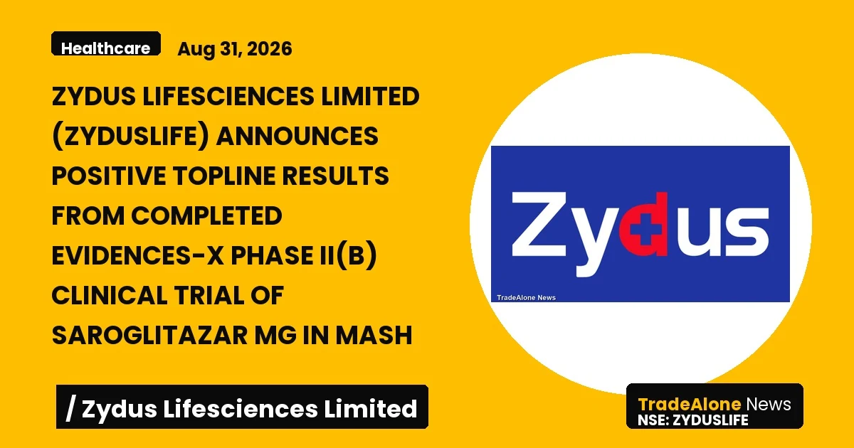 Zydus Lifesciences Limited Zyduslife Phase Ii(b) Results