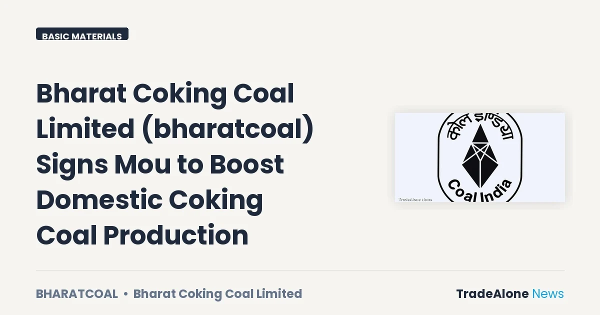 Bharat Coking Coal Limited Bharatcoal Mou September 2026