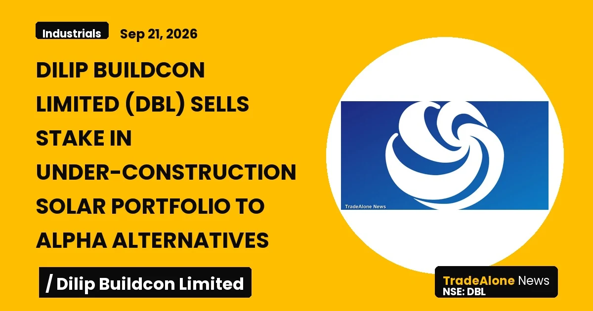 Dilip Buildcon Limited DBL Solar Portfolio Sale