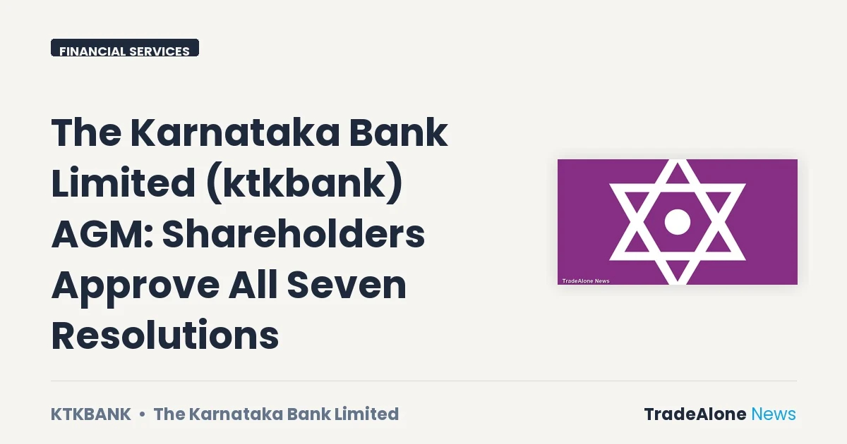 The Karnataka Bank Limited Ktkbank AGM