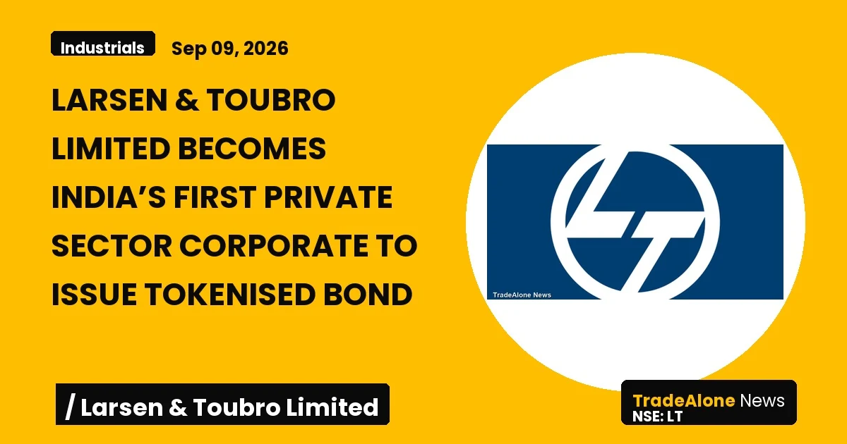 Larsen & Toubro Limited LT First Private Sector Tokenised Bond