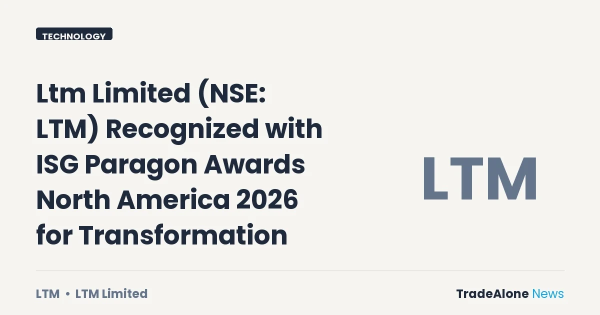 Ltm Limited NSE LTM ISG Paragon Awards North America 2026