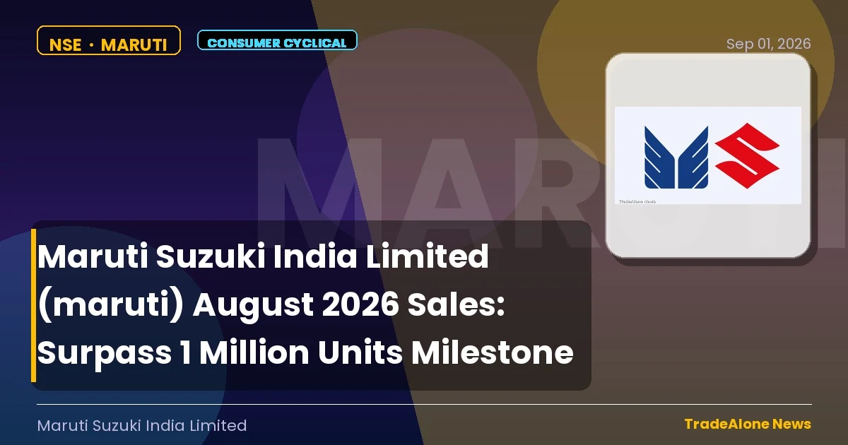 Maruti Suzuki India Limited Maruti August 2026 Sales