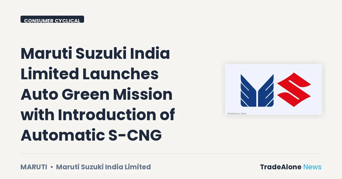 Maruti Suzuki Maruti Auto Green Mission Automatic S-CNG
