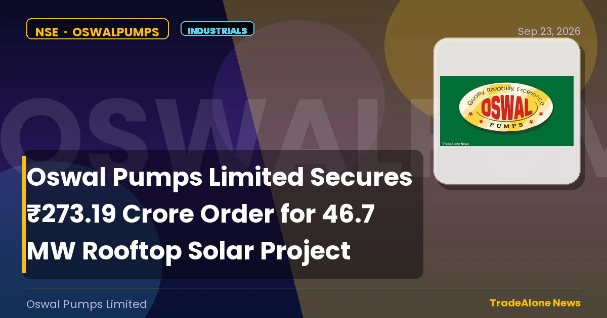 Oswal Pumps Limited Oswalpumps Q3 FY26 Order