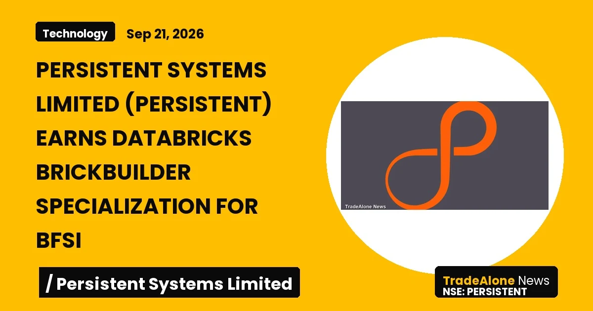 Persistent Systems Limited Persistent Databricks Brickbuilder Specialization Q3 FY26