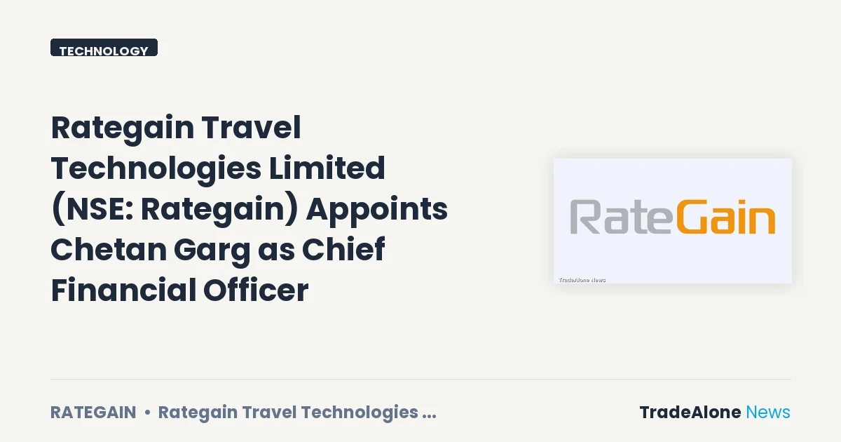 Rategain Travel Technologies Limited NSE Rategain CFO Appointment