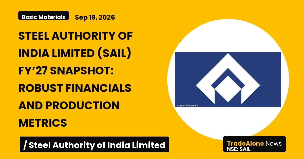 Steel Authority of India Limited SAIL FY27 Snapshot