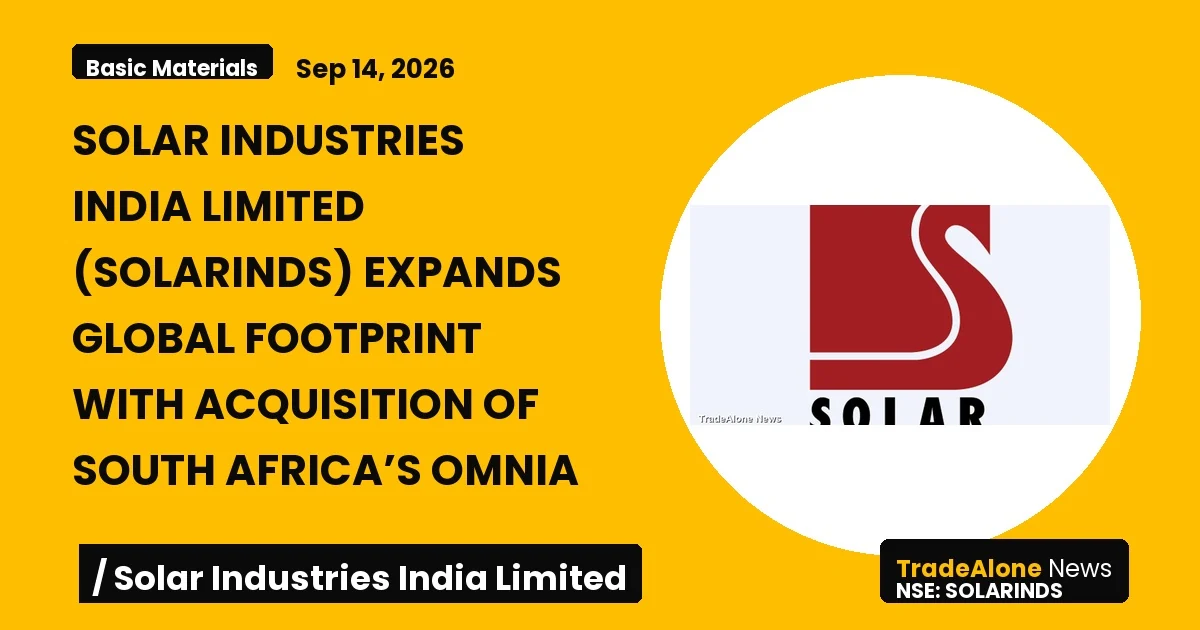 Solar Industries India Limited Solarinds Acquisition of Omnia