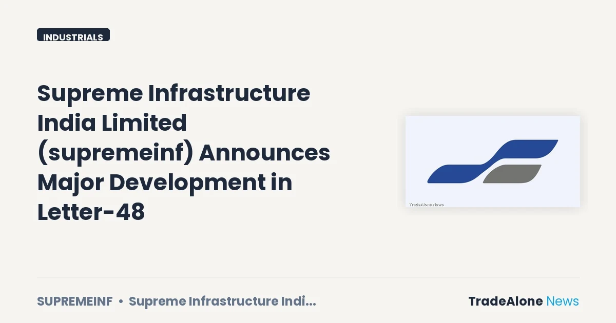 Supreme Infrastructure India Limited Supremeinf Letter-48