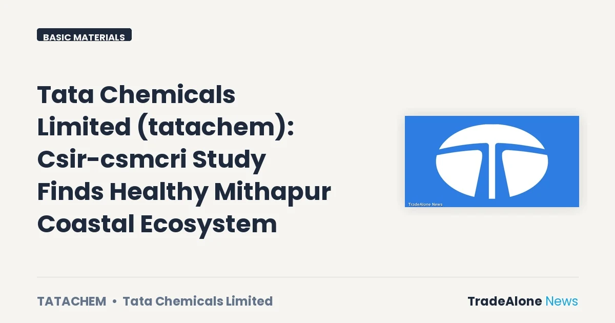 Tata Chemicals Limited Tatachem 2026 Study
