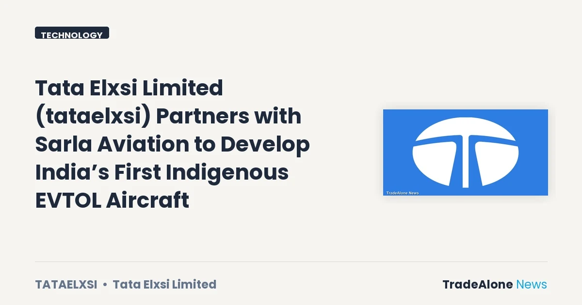 Tata Elxsi Limited Tataelxsi Evtol Partnership