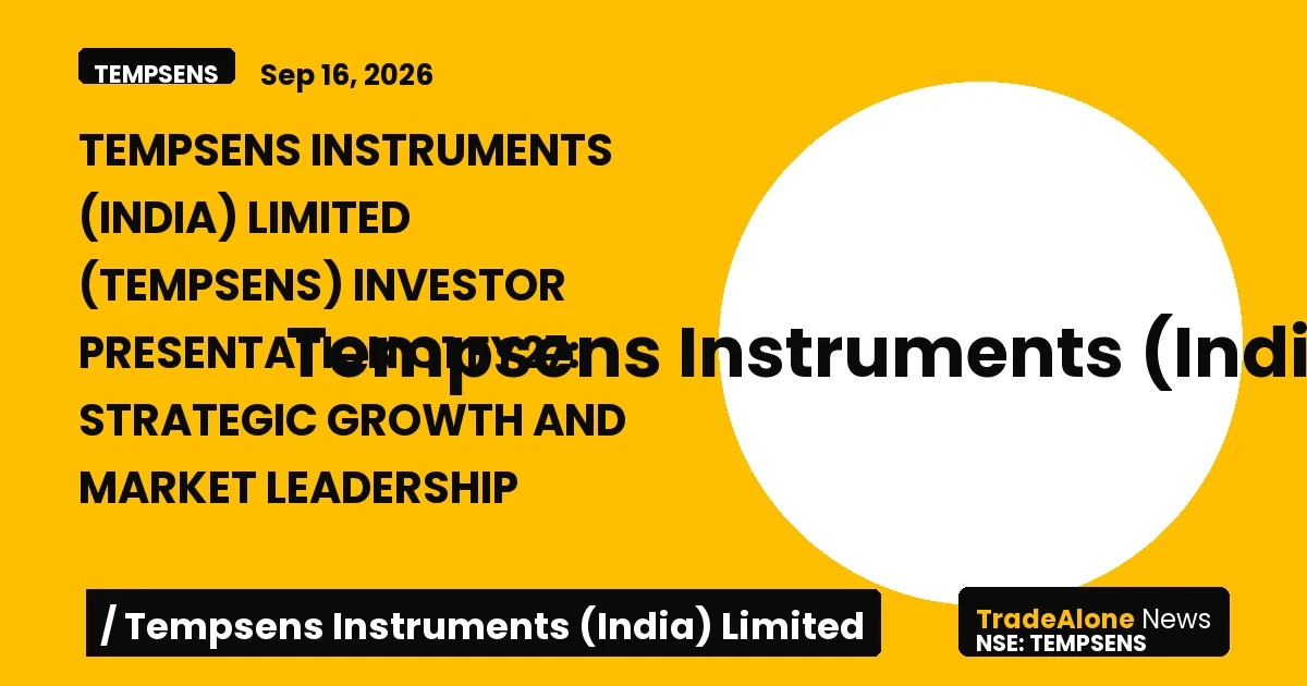 Tempsens Instruments (india) Limited Tempsens Q1 FY27